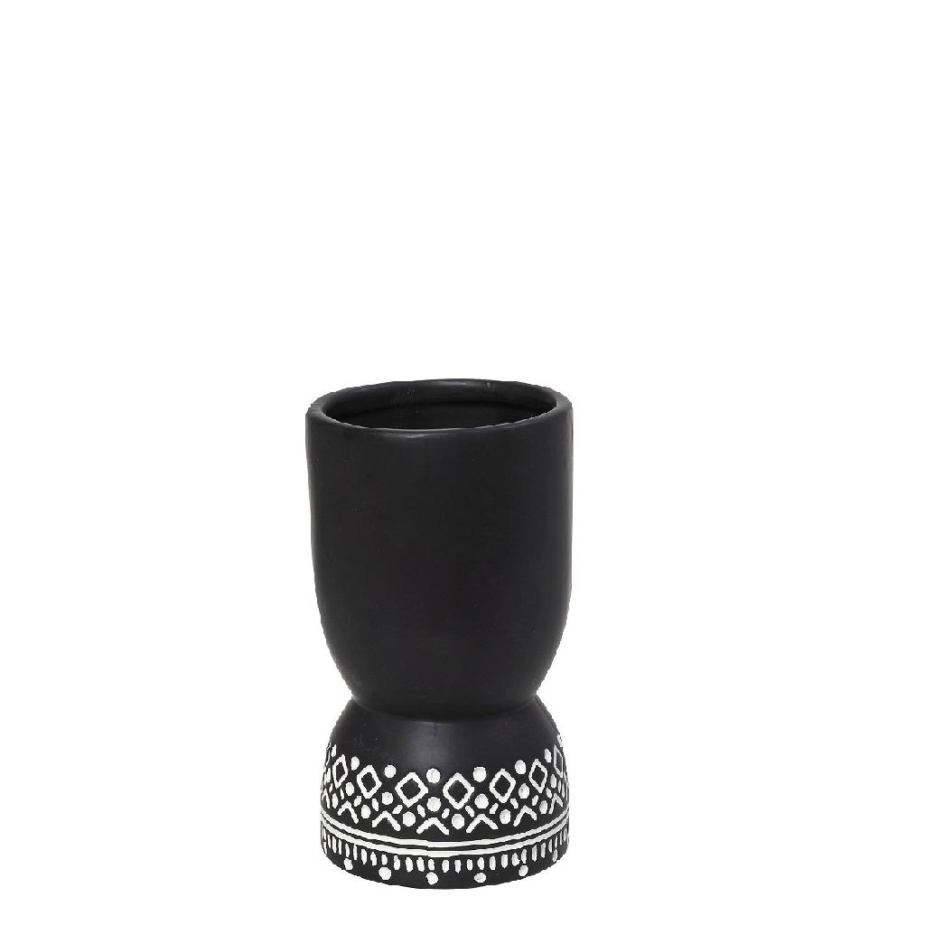 bazo-κεραμικ-μαυρο-tribal-125χ125χ225εκ vase