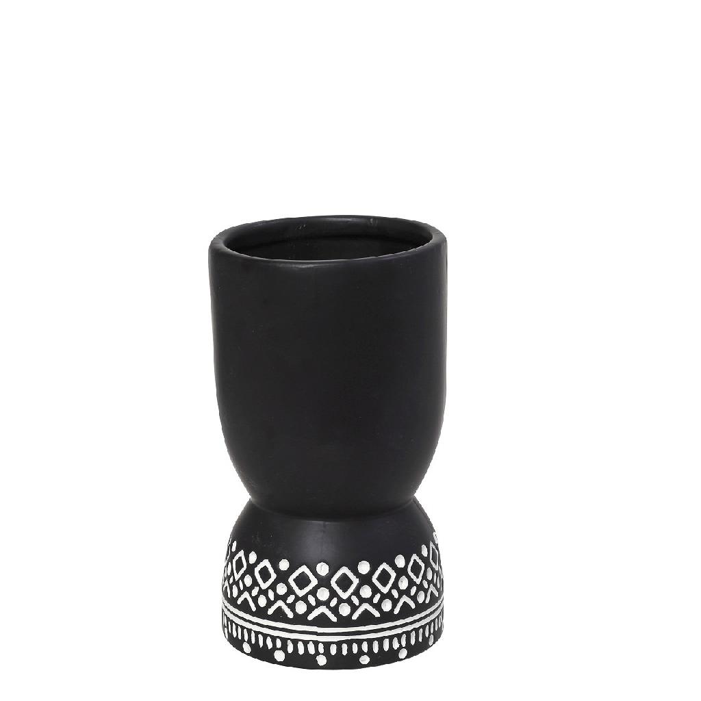 bazo-κεραμικ-μαυρο-tribal-15χ15χ275εκ vase