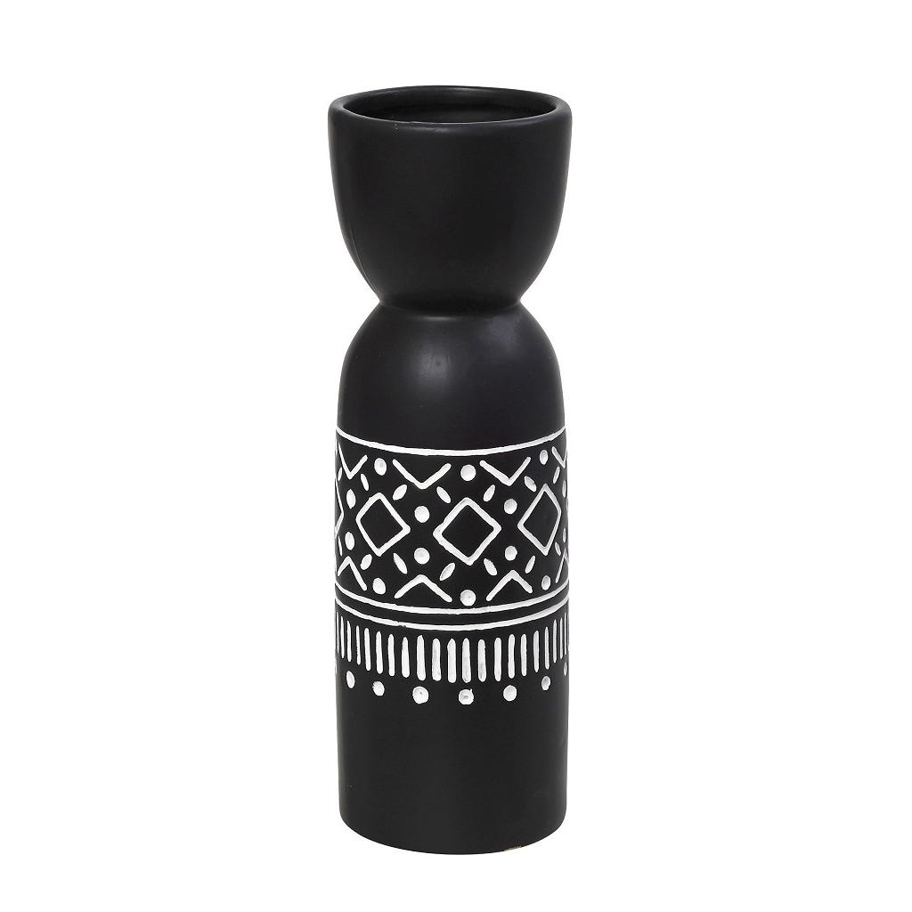 bazo-κεραμικ-μαυρο-tribal-15χ15χ48εκ vase